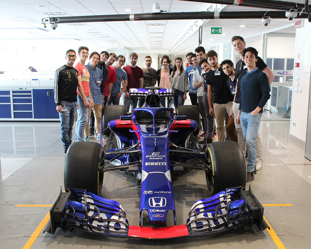 Muner students with formula 1 cars