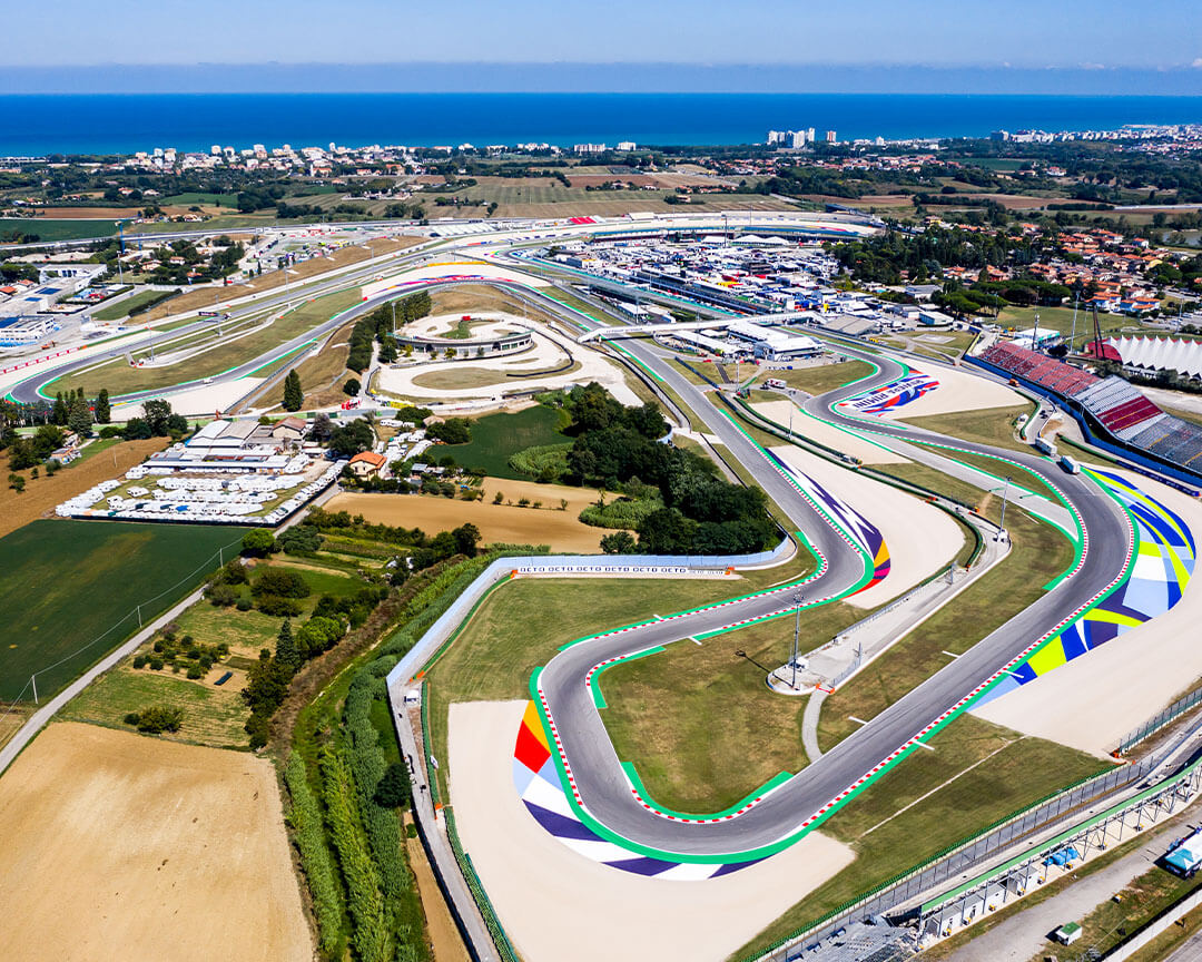Veduta dall'elicottero del Misano World Circuit