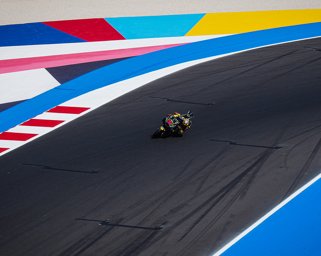 Marco Bezzecchi in sella alla VR46 al  Misano World Circuit