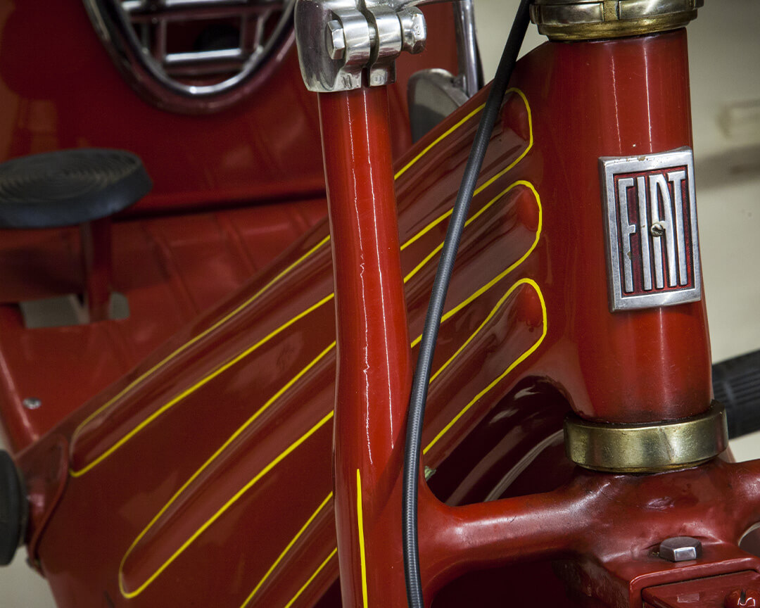 detail on steering column FIAT of motorbike of epoch