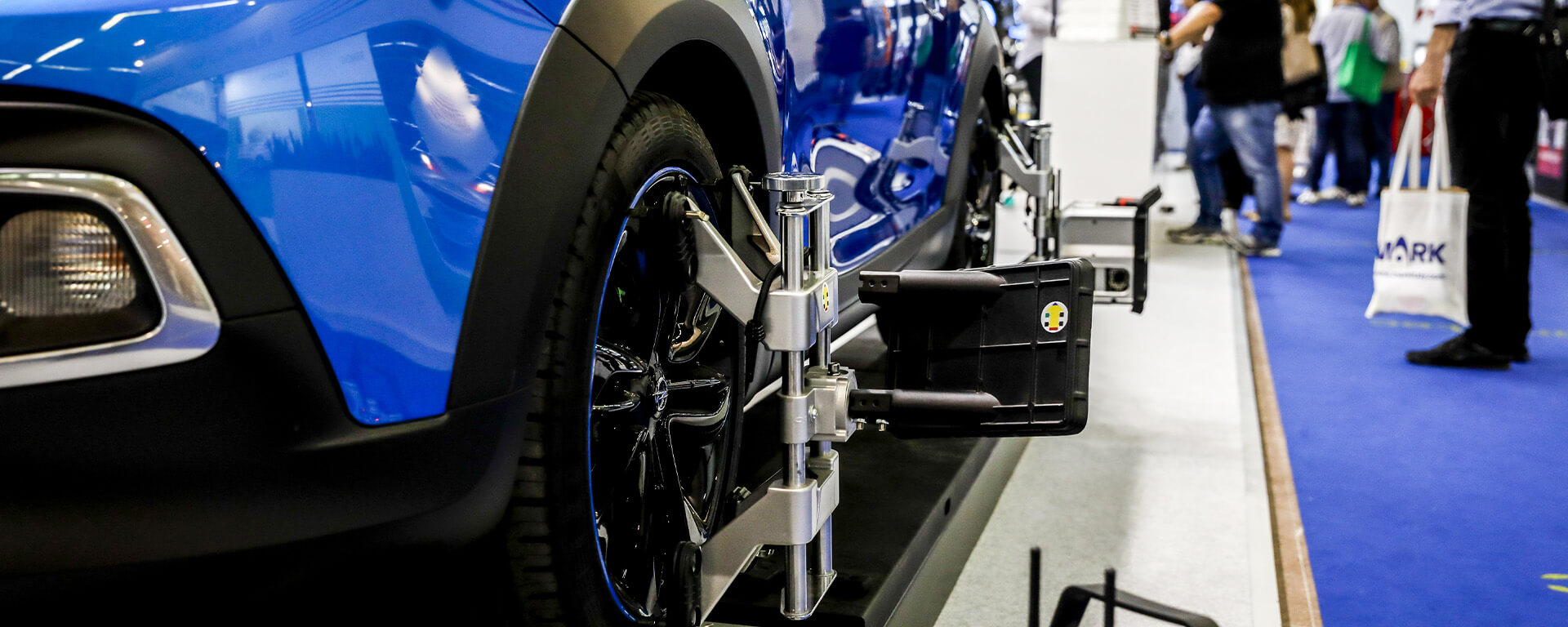detail on special equipment for wheels exhibited in the exhibition context