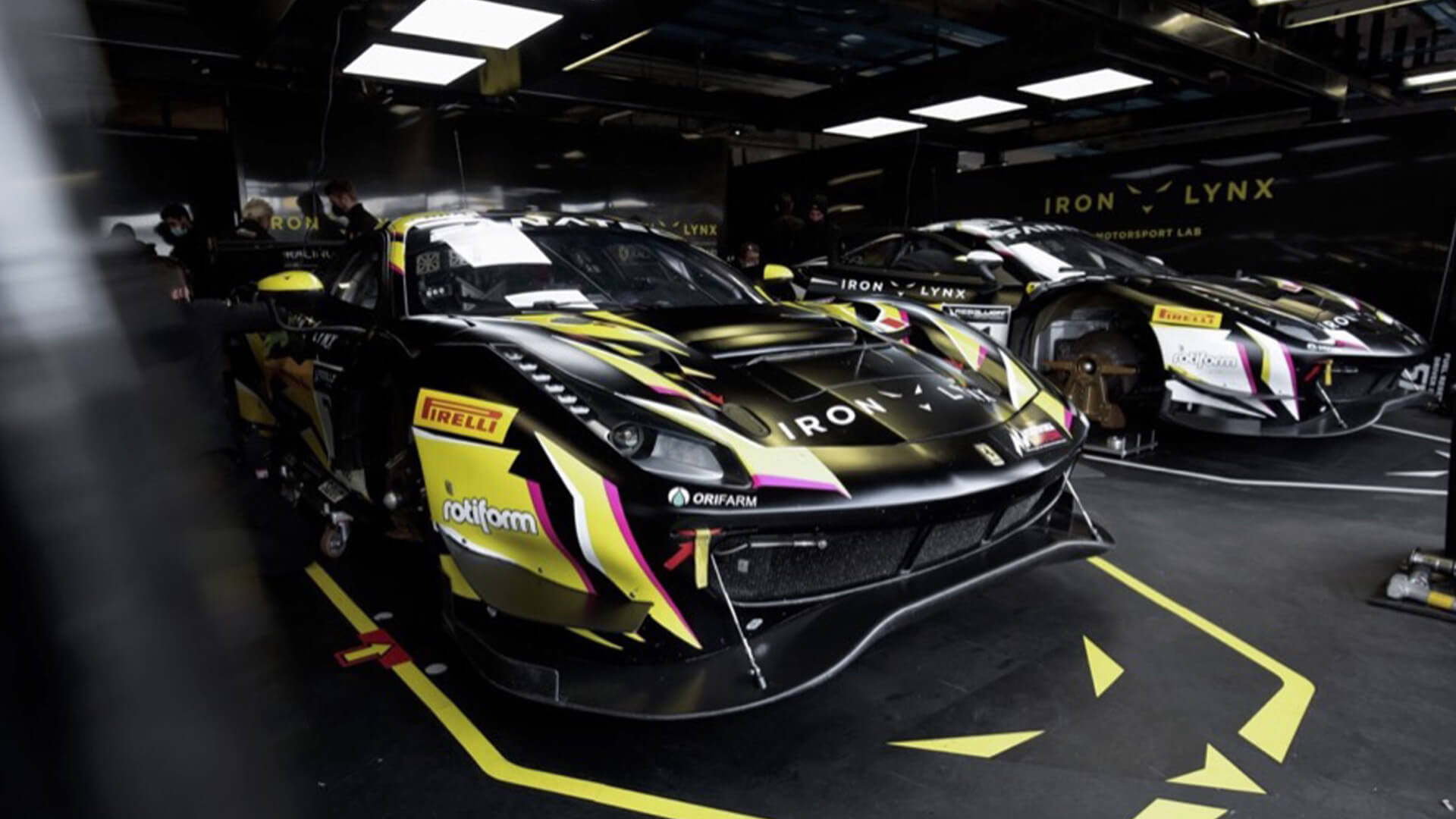 Two Iron Lynx endurance championship wounds inside the workshop, ready to be prepared for competition