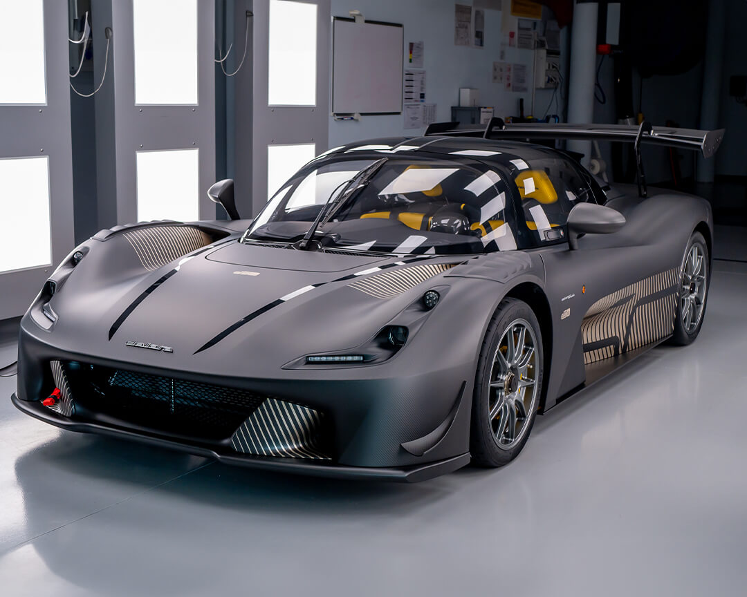 Dallara Stradale grigia racing in galleria del vento