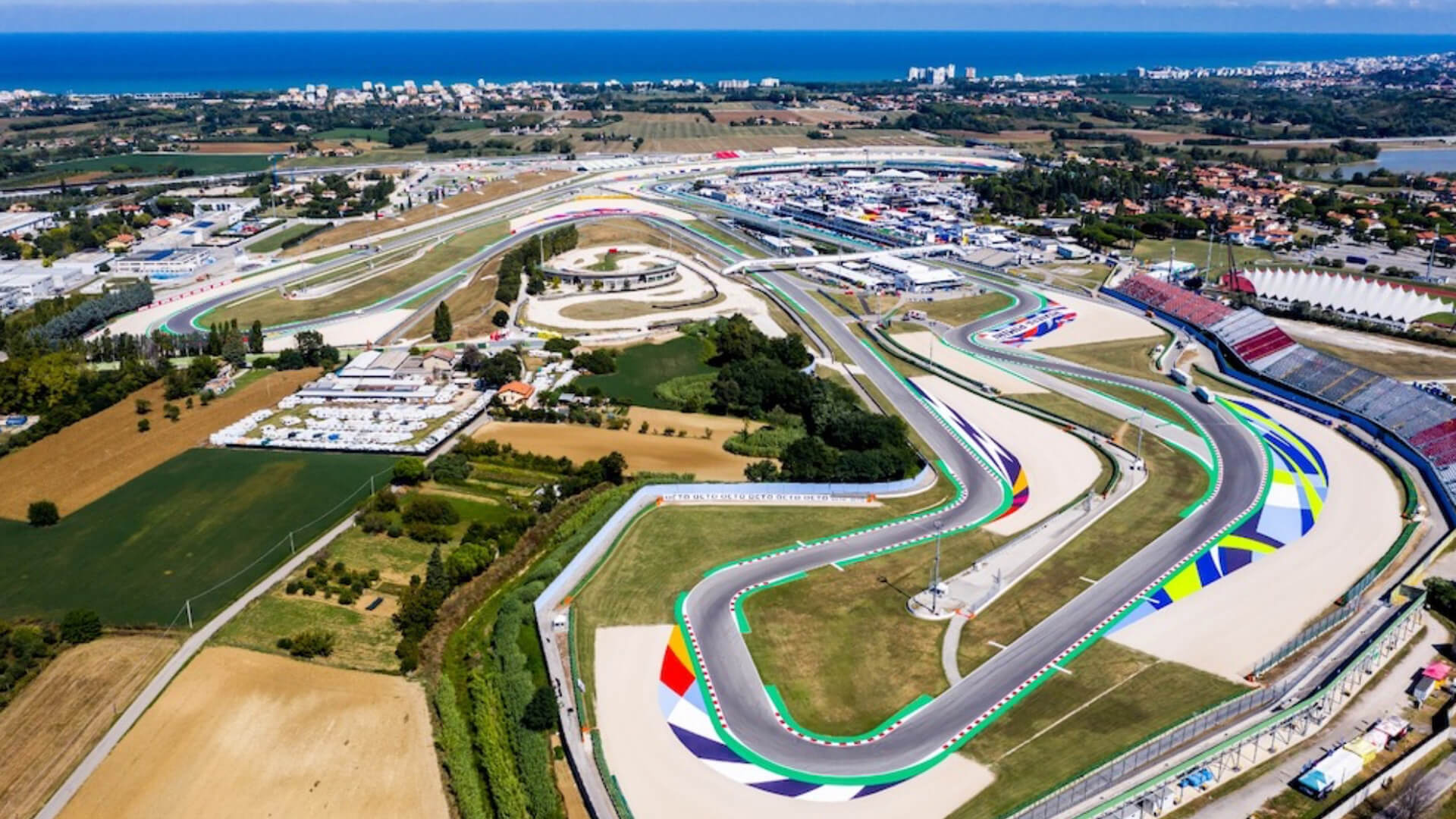Aerial view of the misano circuit