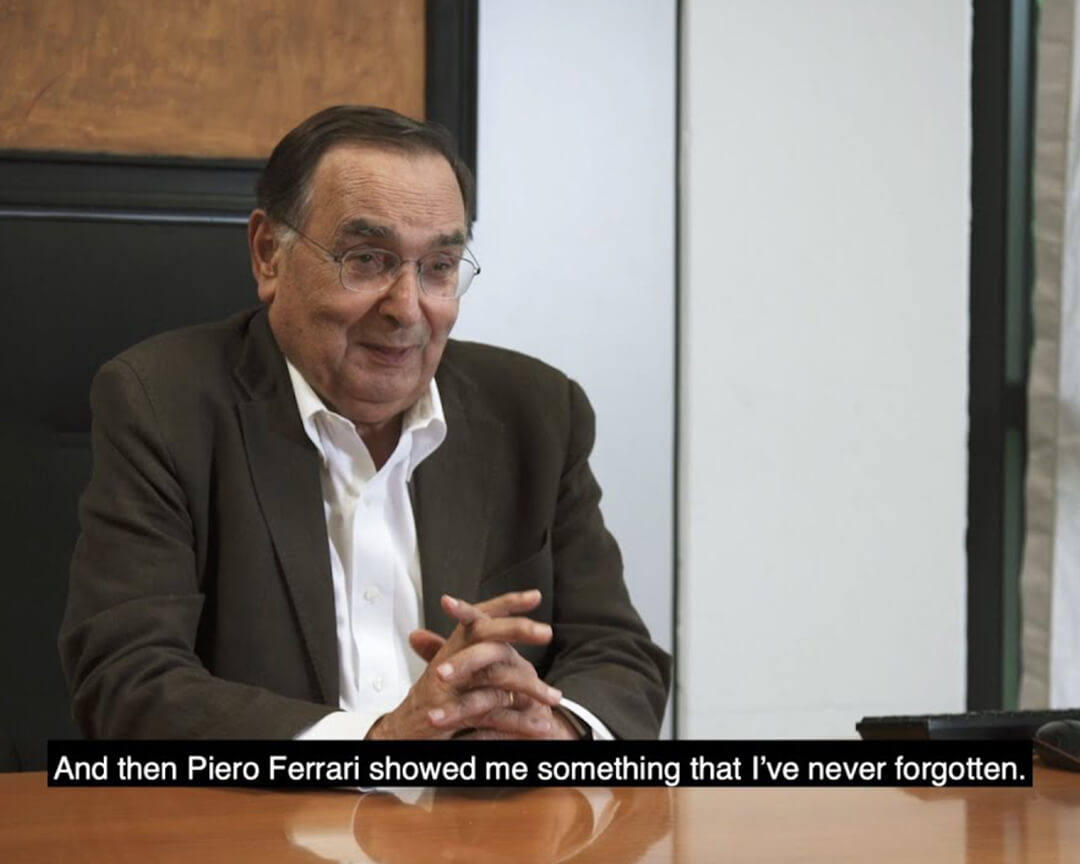 Interview with Gianpaolo Dallara sitting on his desk