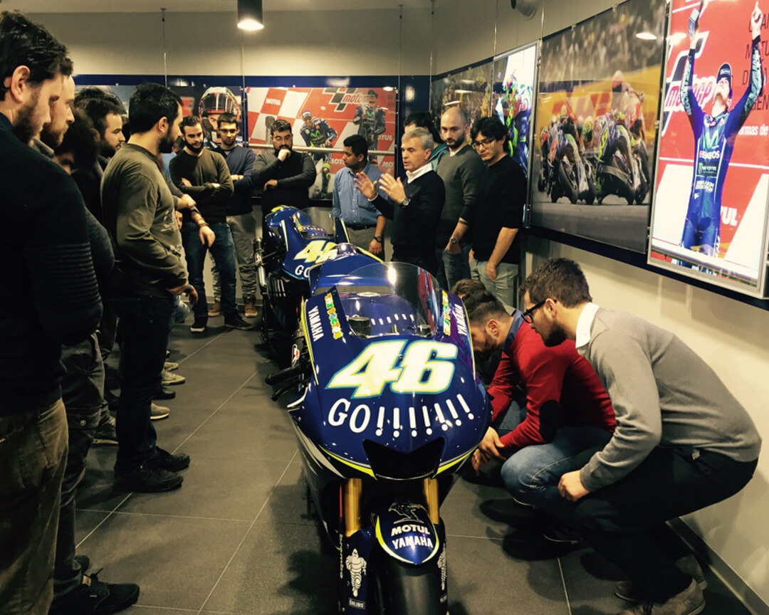 Studying the Yamaha of Valentino Rossi