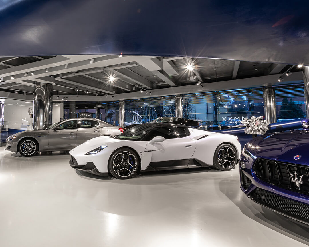 Maserati Factory, Cars on Display