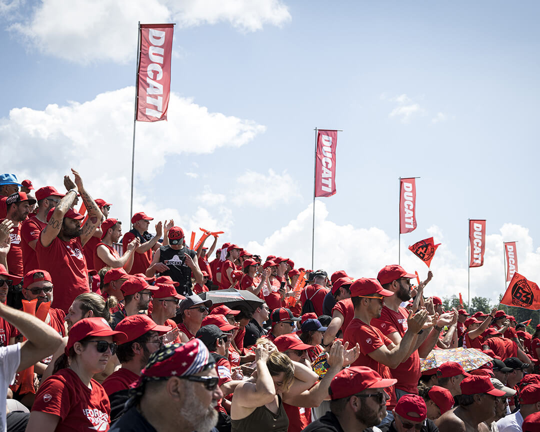 Fans in Ducati Grandstand