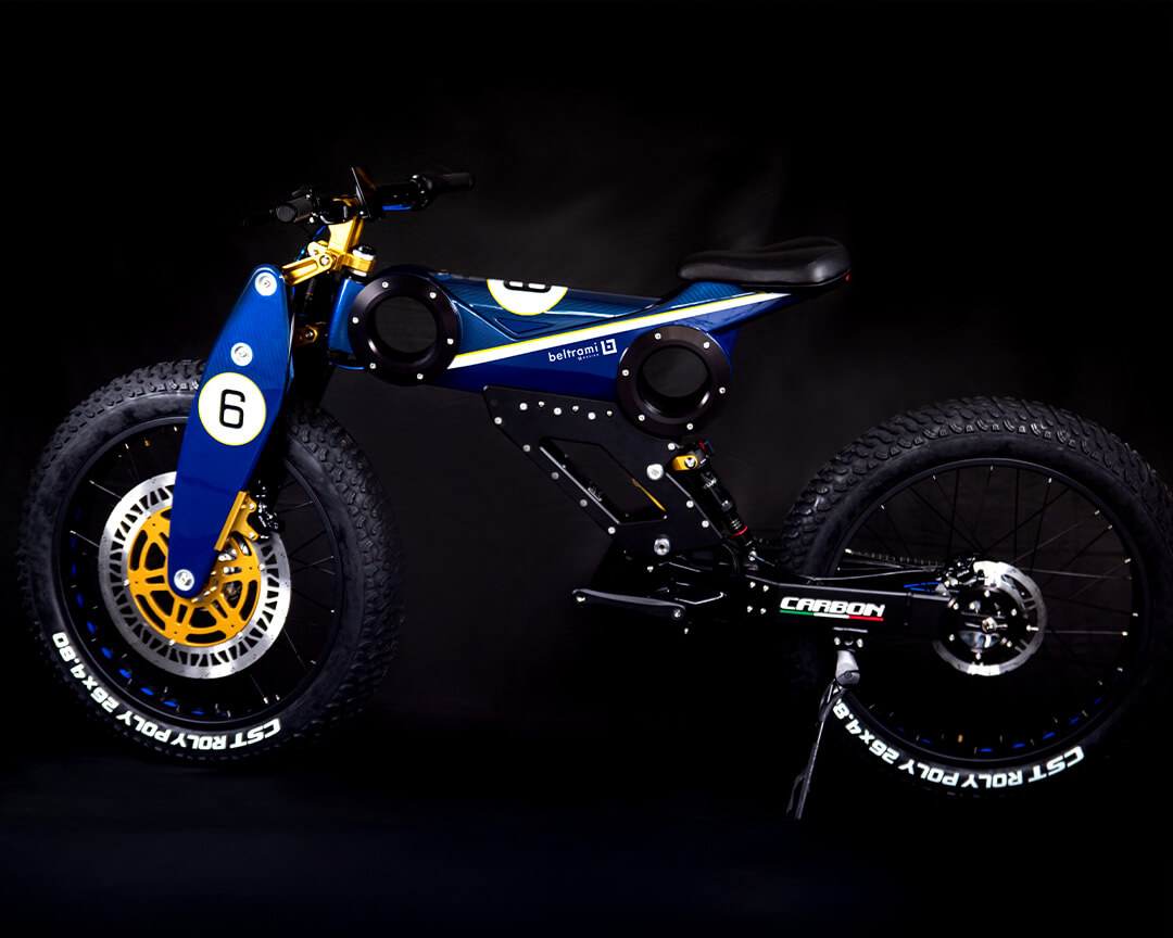 e-bike beltrami with special blue livery and with the number 6