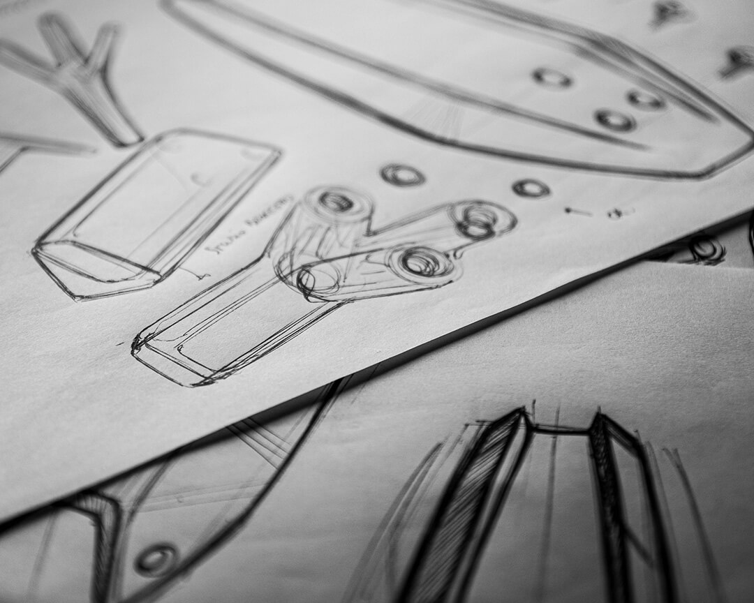 technical drawing of a component of a beltrami bike
