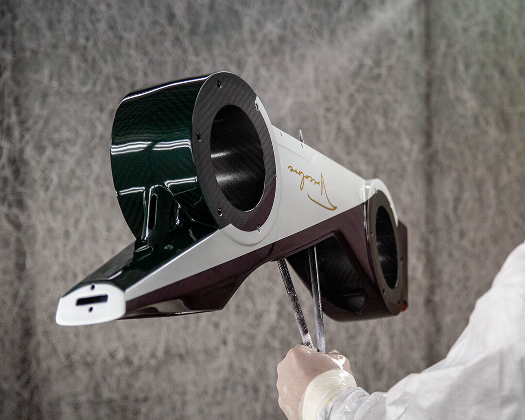 painted component of a beltrami e-bike