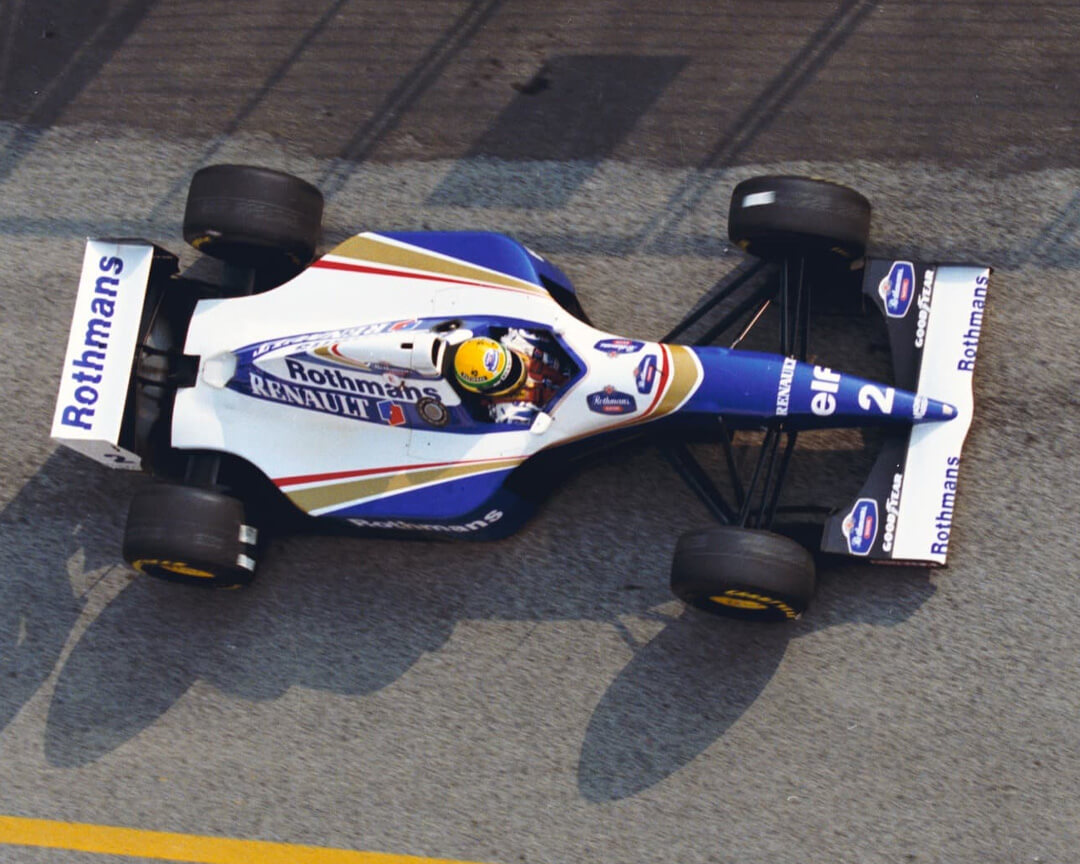 top view of ayrton senna's formula one willims
