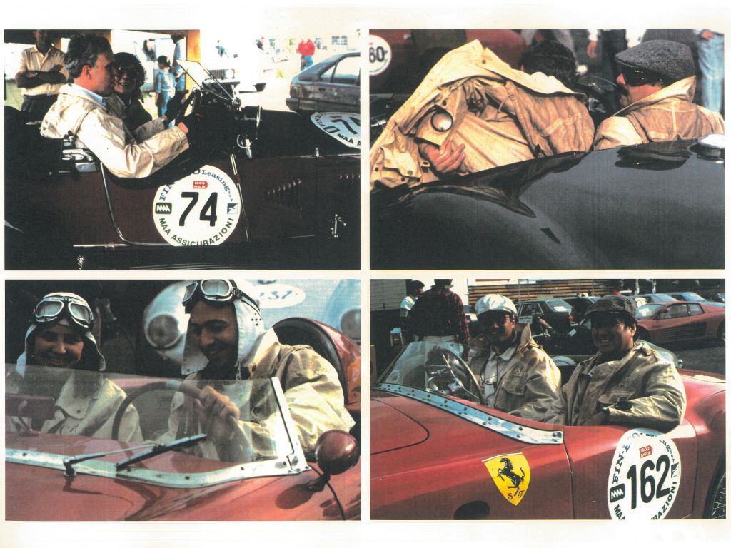 Fotografie di alcune coppie di piloti della Mille Miglia del 1988.