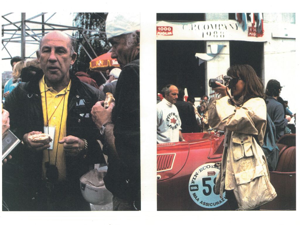 Fotografie della folla alla Mille Miglia del 1988.