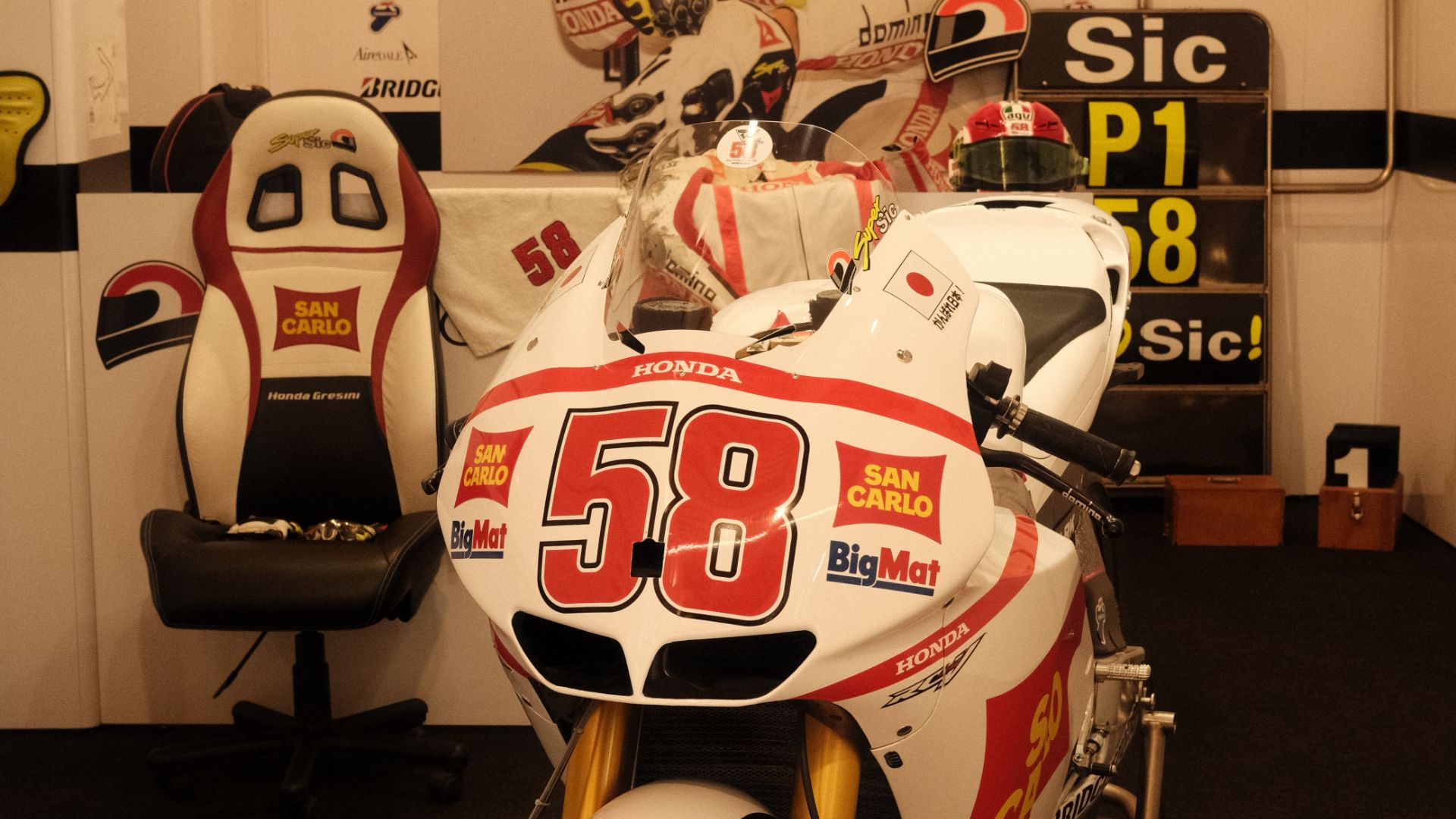 Moto numero 58 di Marco Simoncelli, Museo del SIC