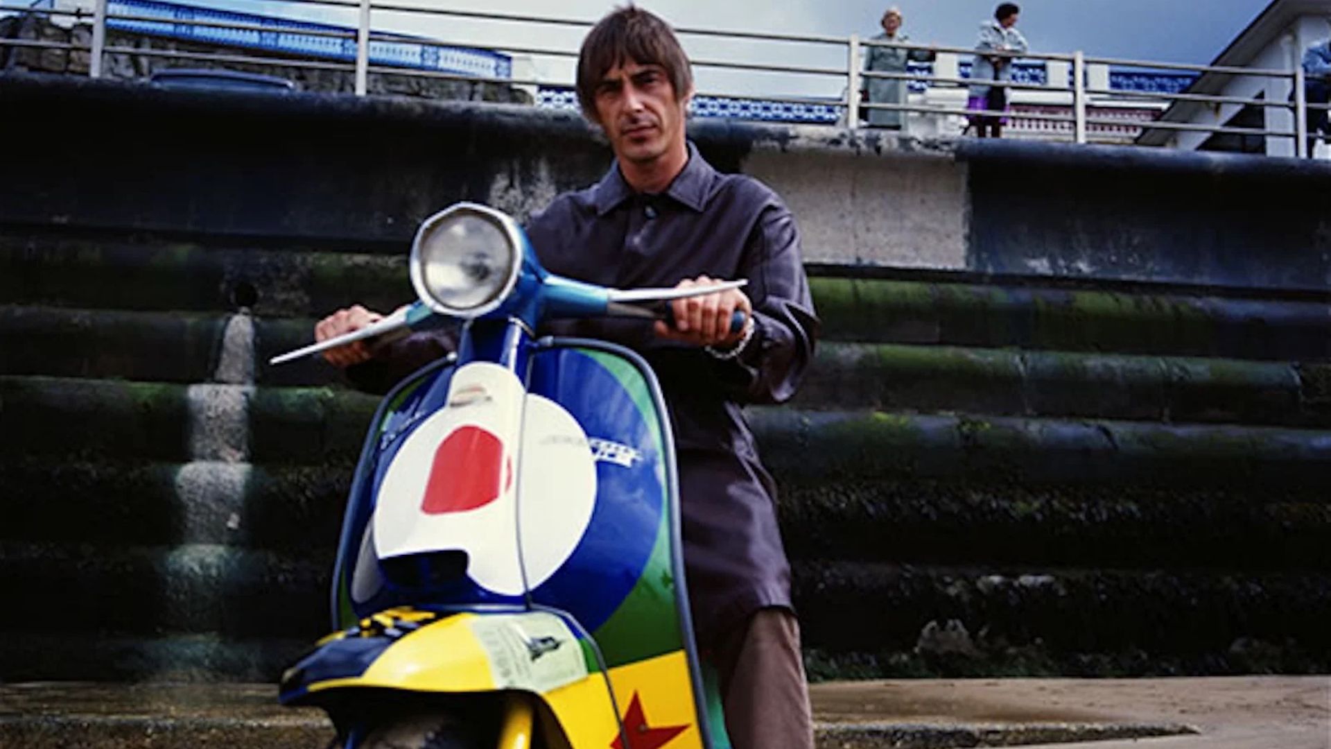Paul Weller su scooter Lambretta Mod personalizzato negli anni '90.